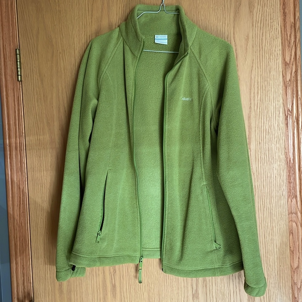 Olive green Columbia fleece jacket
